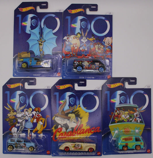 Hot Wheels Warner Brothers 100th Anniversary Looney Tunes Full Set of 5