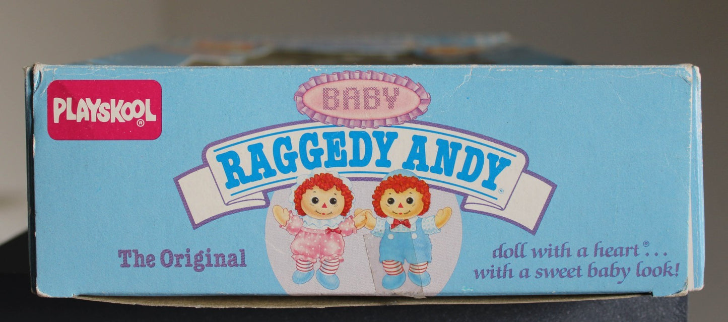 1989 Baby Raggedy Andy The Original Doll With a Heart Playskool 8 Inch Doll