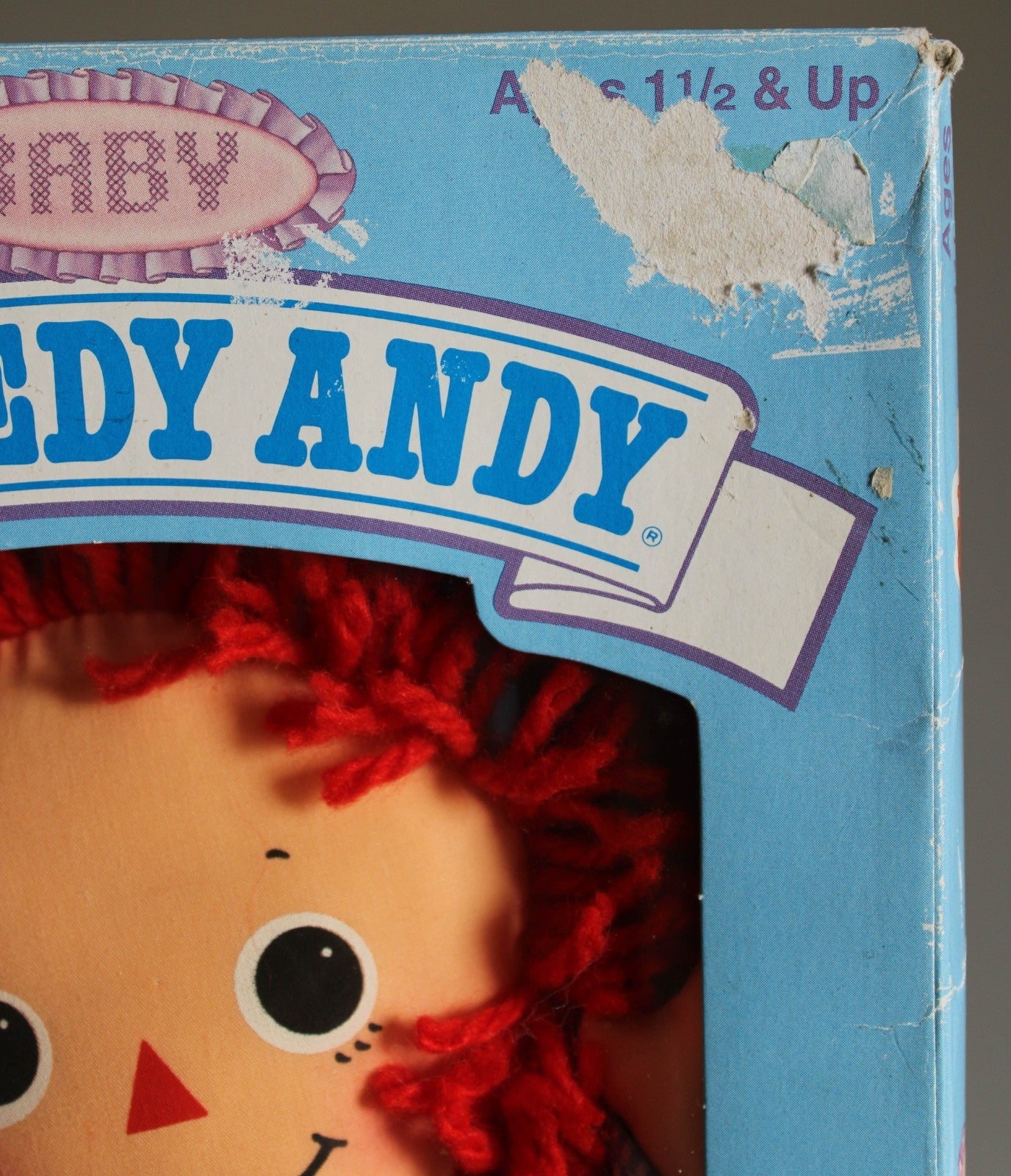 1989 Baby Raggedy Andy The Original Doll With a Heart Playskool 8 Inch Doll