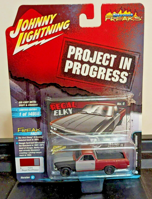 Johnny Lightning Regal Red/Primer 1966 Chevy El Camino Project in Progress 1/64