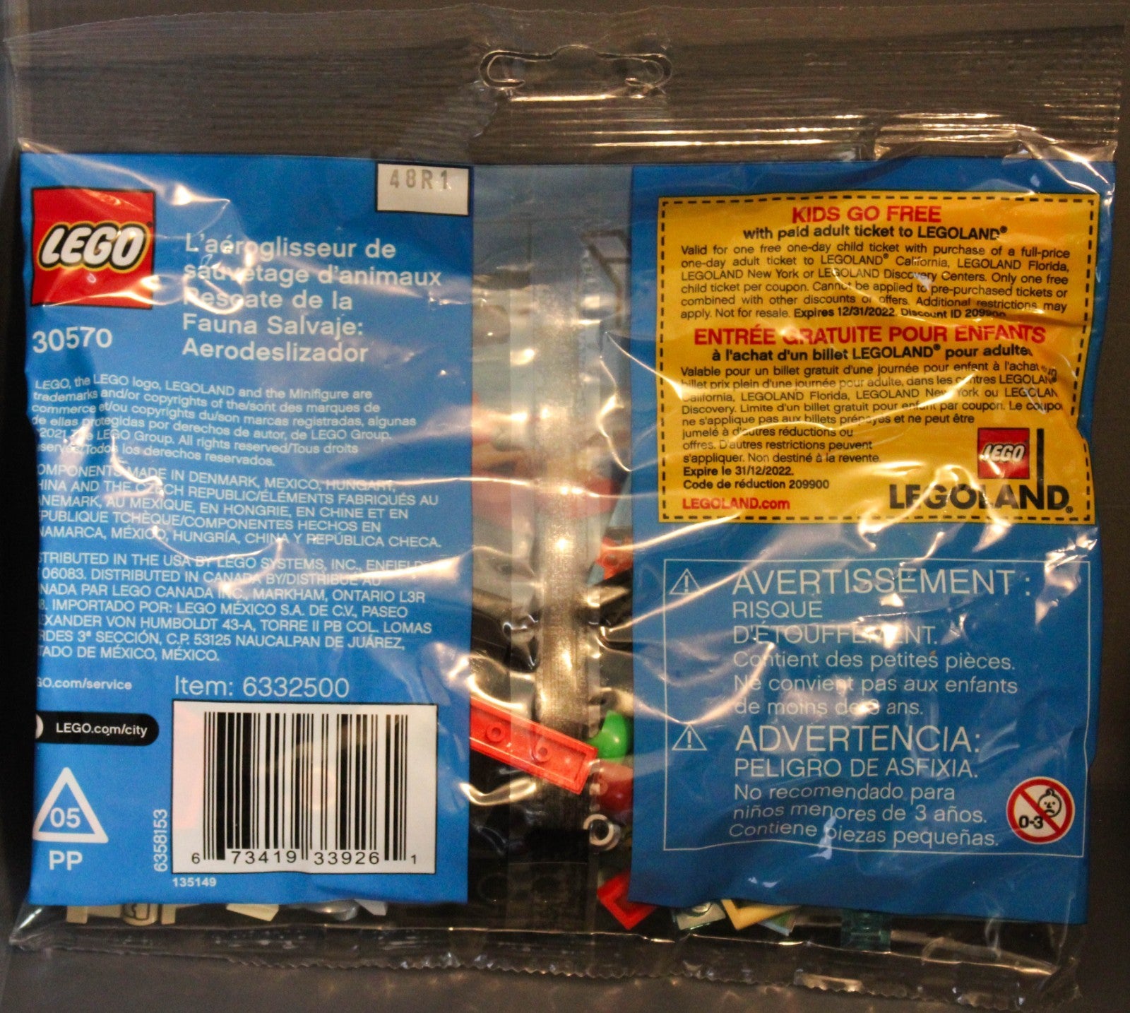 4 LEGO Polybags 2 City  2 Creator Party Animals Monster Truck Hovercraft Jet Ski
