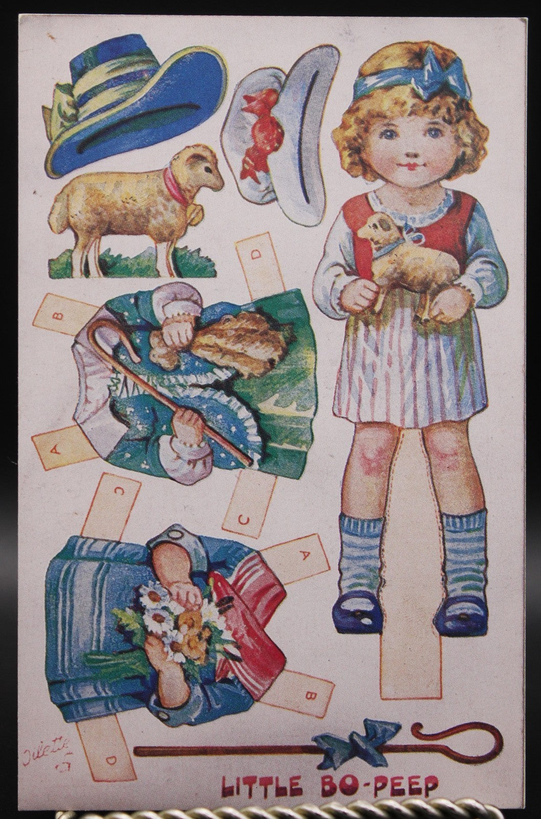 Nursery Rhymes Dressing Dolls Cut Out Postcard Set of 6 Paperdoll Oilette Repro