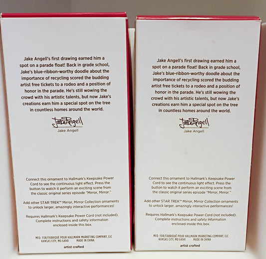 Captain Kirk First Officer Spock Star Trek Mirror Mirror 2021 Hallmark Ornament