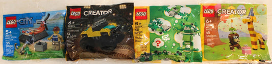 4 LEGO Polybags Birthday Party Animals Green Creature Monster Truck Hovercraft