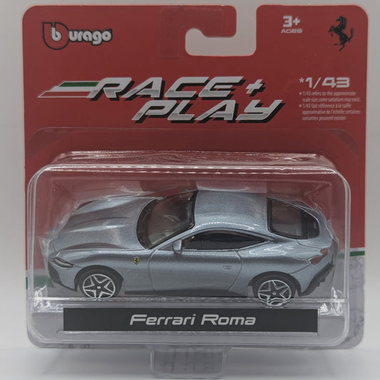Race & Play Ferrari Roma Gray 1:43 Scale Burago Ages 3 & Up