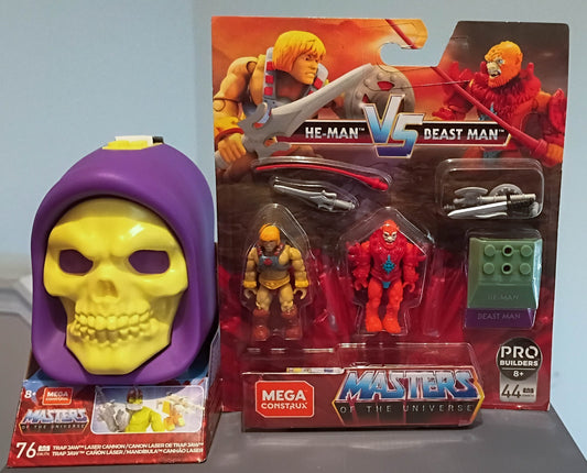 Masters Of the Universe He-Man Beast Man Trap Jaw Figures Skeletor Head MEGA CON