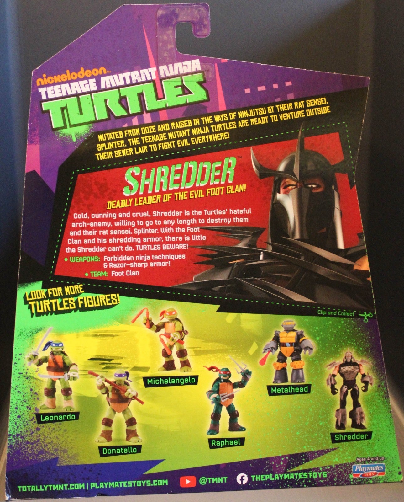 Teenage Mutant Ninja Turtles TMNT 2012 Reissue Shredder 4.5 Inch Figure 2024