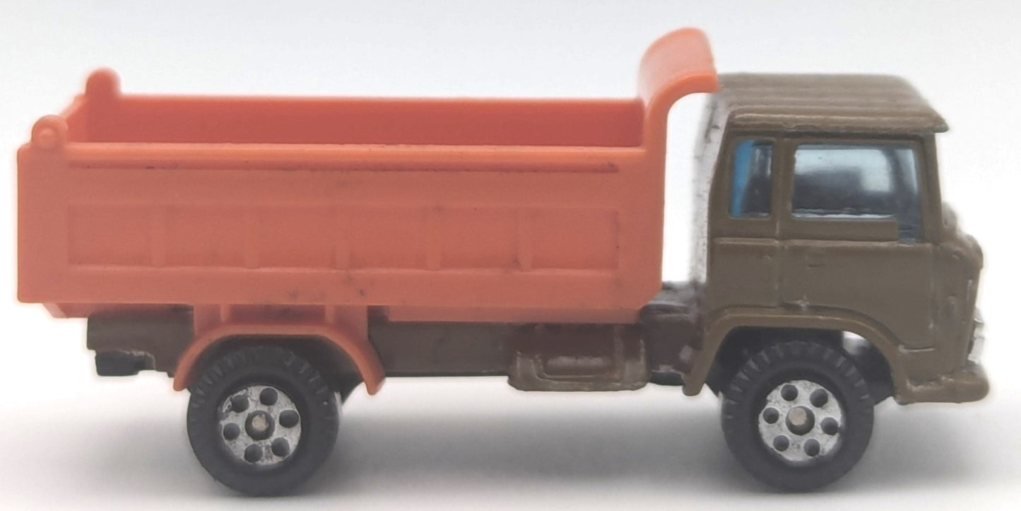 Yat Ming Cabover Lorry Dump Truck Tipper Brown Cab & Orange Bed - ~1:64