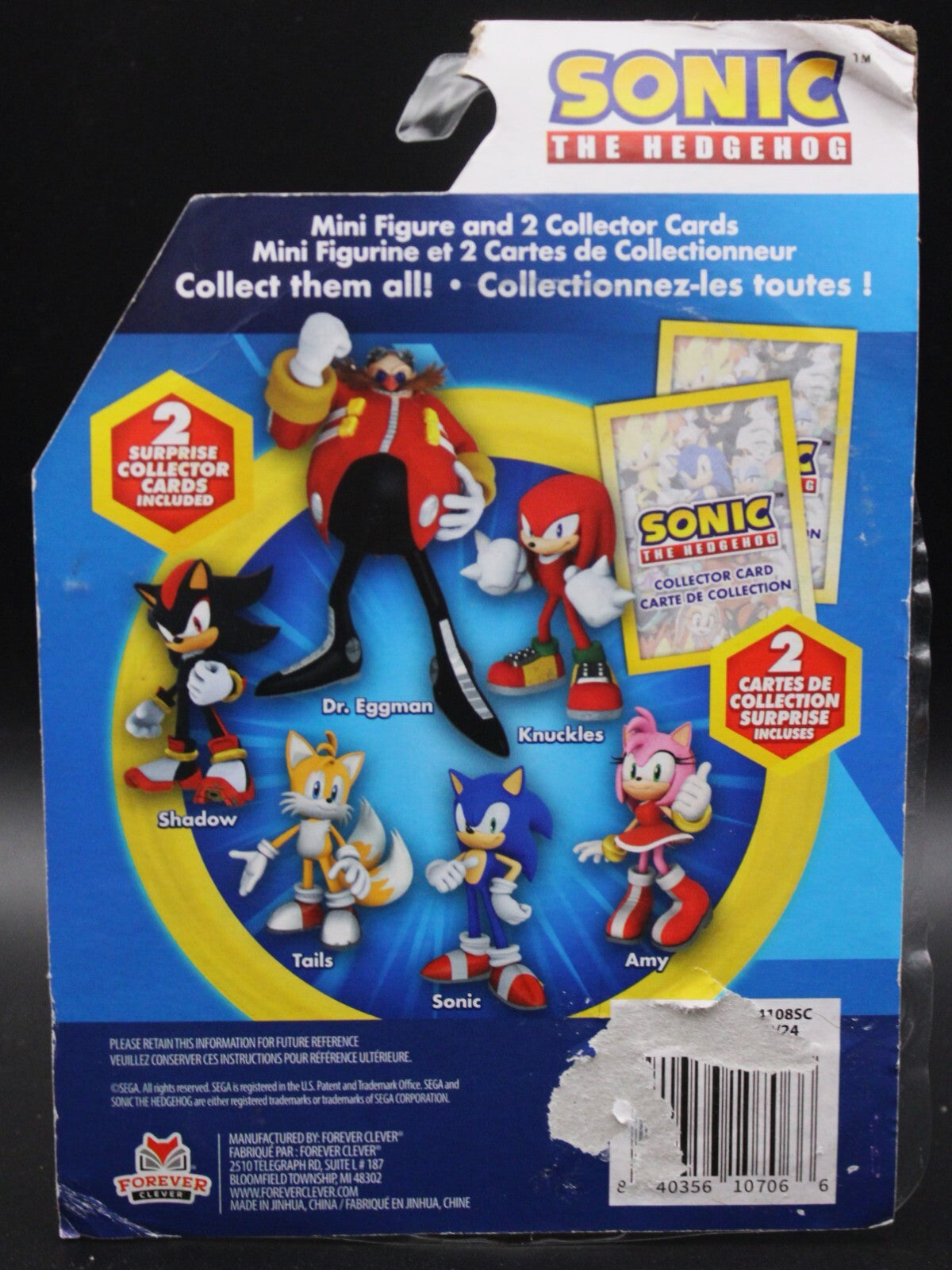 Sega Sonic The Hedgehog Tails Action Figure & 2 Collector Cards (Rough Package)