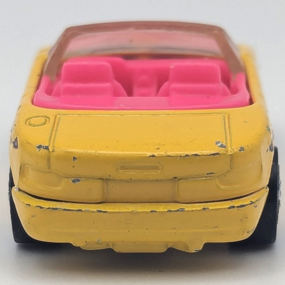 Vintage 1990 Hot Wheels Mazda MX-5 Miata Convertible Car Yellow & Pink