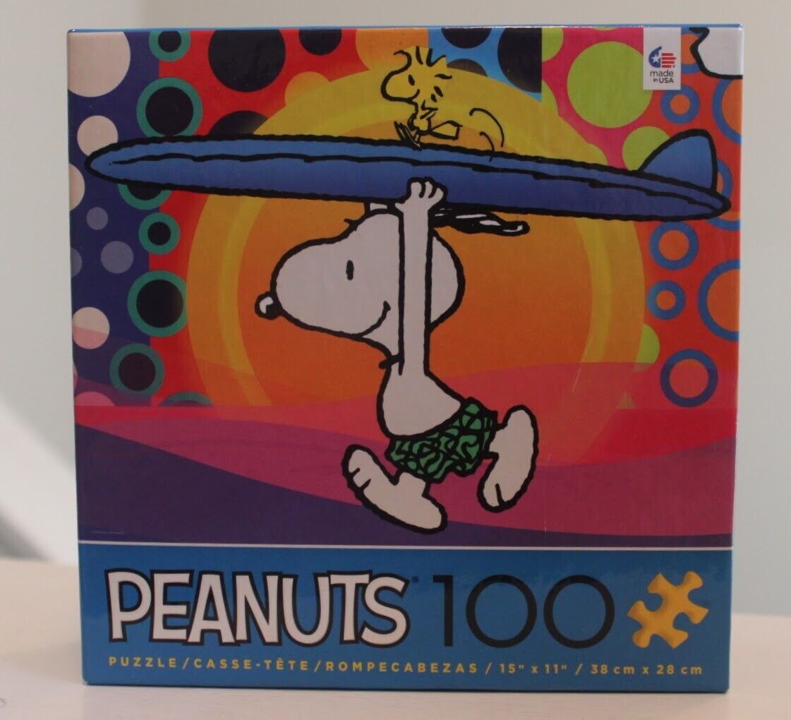 CEACO Peanuts 100 Piece Jigsaw Puzzle Snoopy Woodstock Surf City USA Sealed New