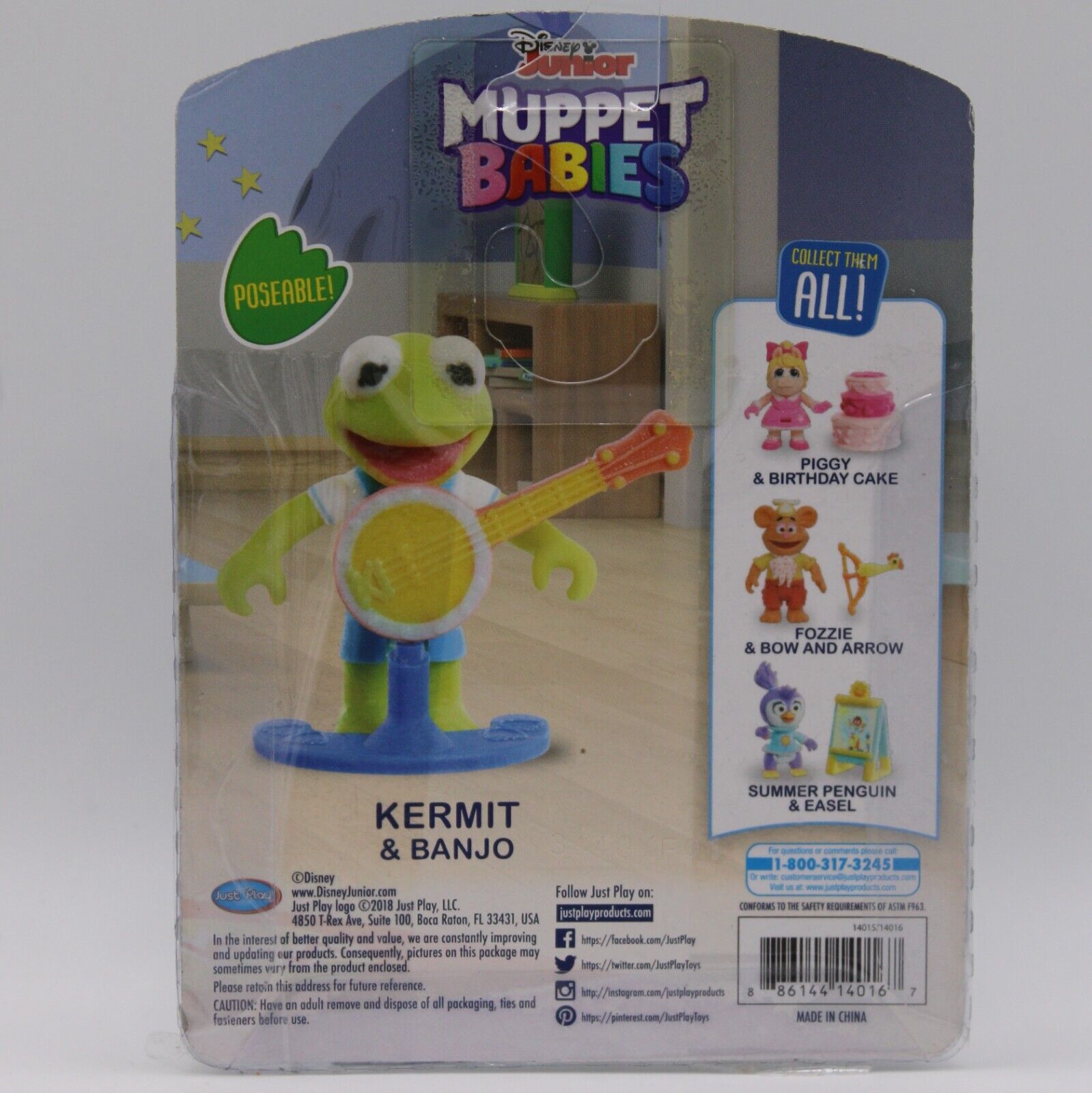 Disney Junior Muppet Babies Poseable 4 Figure Set Kermit Fozzie Summer & Piggy