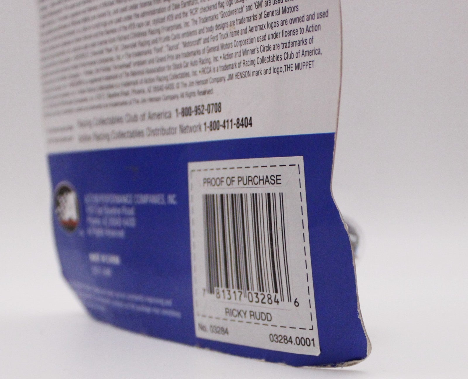 Winner's Circle 2002 Ricky Rudd 1/64 Havoline Muppet Show Diecast Car Hood 