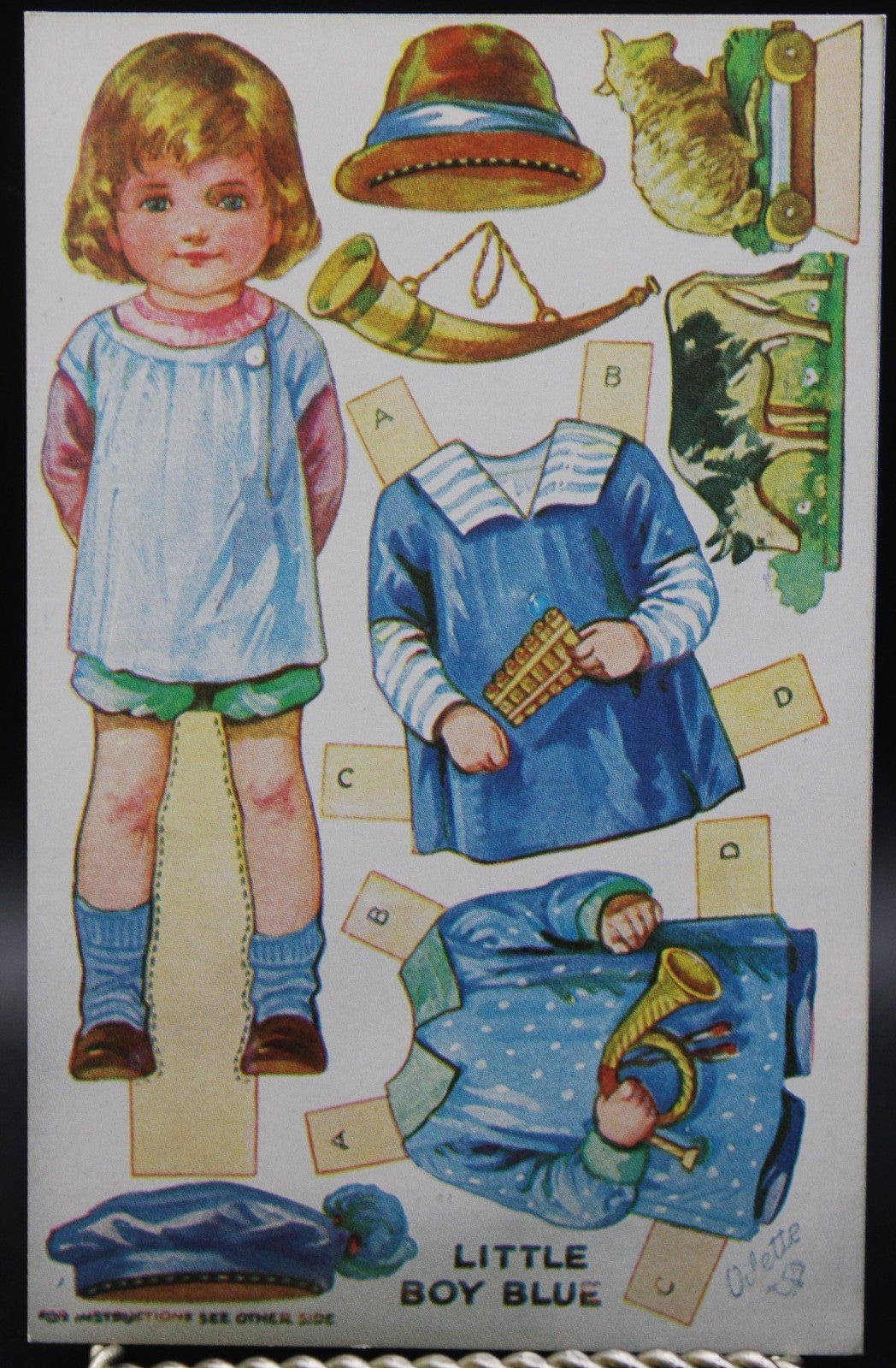 Nursery Rhymes Dressing Dolls Cut Out Postcard Set of 6 Paperdoll Oilette Repro