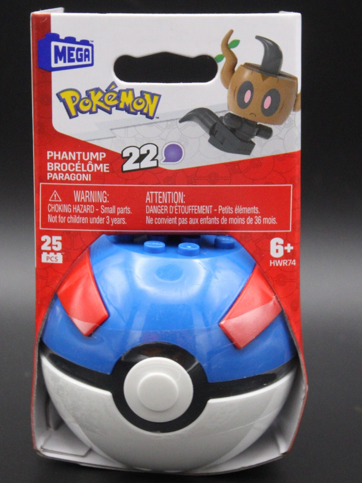 New Pokémon Mega Construx Series 22 Phantump Great Ball Building Toy 25 Pieces 