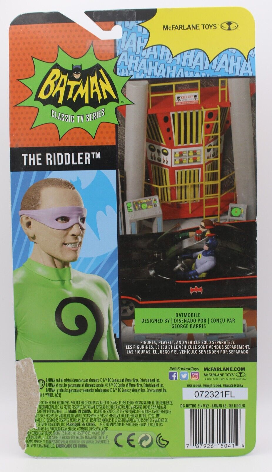 McFarlane Toys The Riddler Batman Classic TV Series Retro 6" Figure Slight Tear