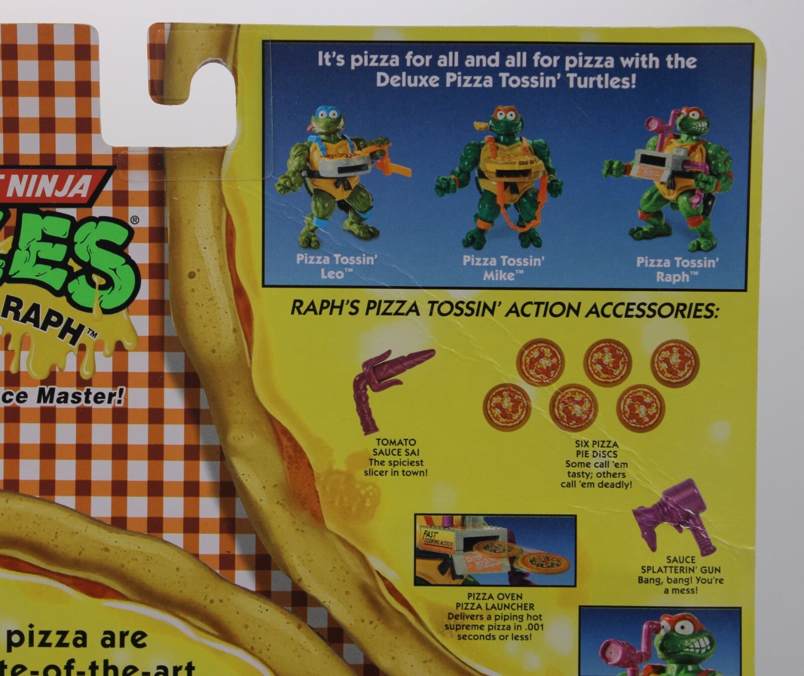 Teenage Mutant Ninja Turtles Pizza Tossin' Raph Action Figure (Crease on Card)