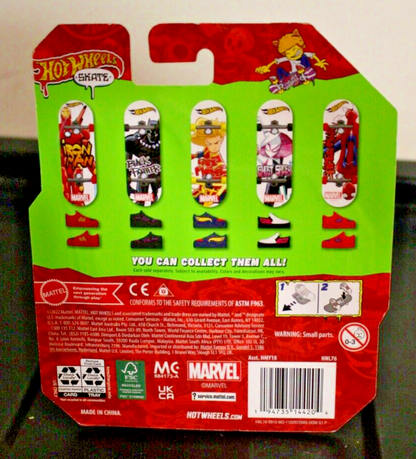 Hot Wheels Skate Marvel Ghost Spider-Man Finger Skateboard with Shoes