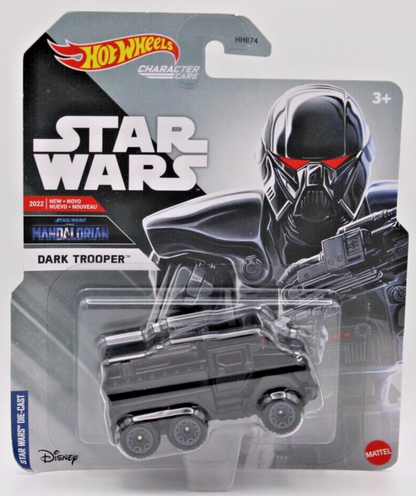 2022 Star Wars Hot Wheels Dark Trooper Character Car Die-Cast Vehicle Brand New