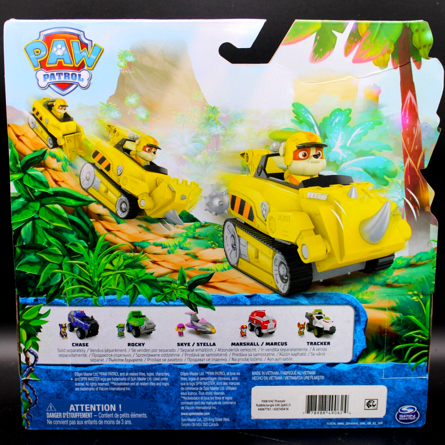 Paw Patrol Jungle Pups Rubble's Transforming Rhino Vehicle & Figure