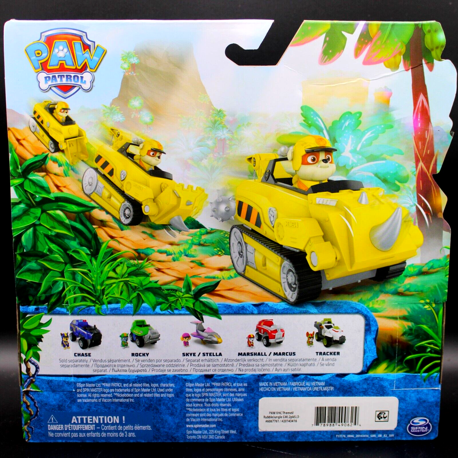 Paw Patrol Jungle Pups Rubble's Transforming Rhino Vehicle & Figure