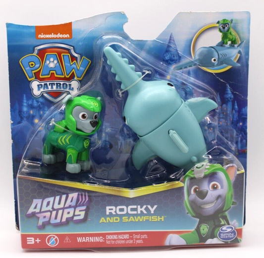 Paw Patrol Aqua Pups Rocky & Sawfish Figures 2 Pack (Some Packaging Blemishes)