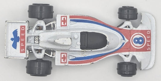 Vintage Yat Ming No. 1308 White Speed #8 Open Wheel Racer Racing Car 1:64 Rare