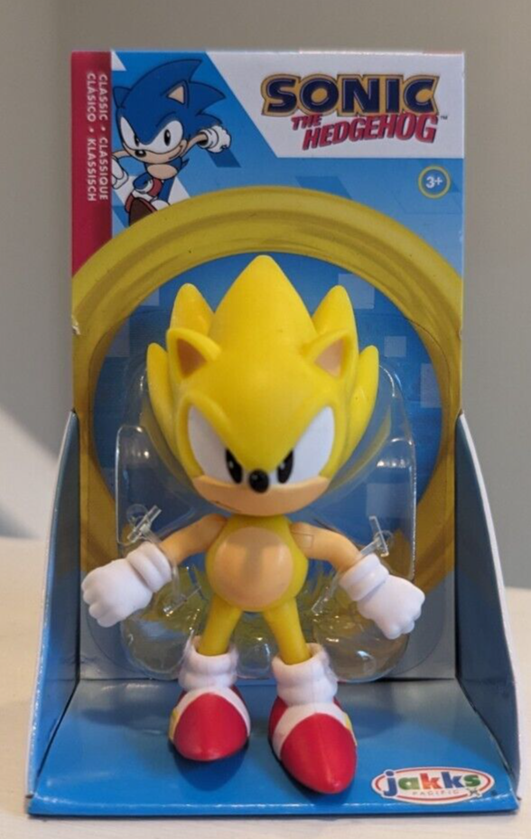 Jakks Pacific Super Sonic The Hedgehog 2.5" Action Figure (Checklane Packaging)