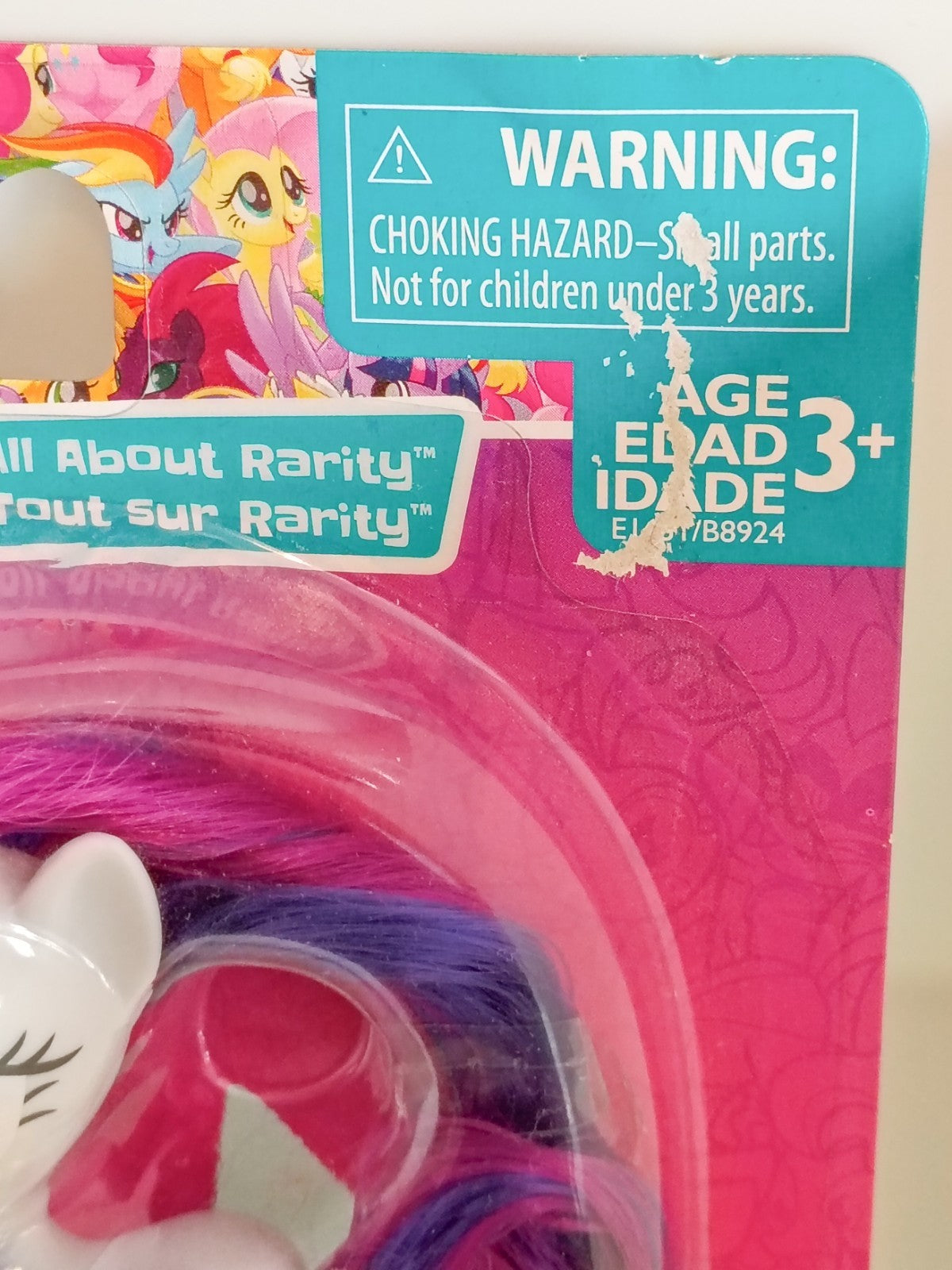 All About Rarity My Little Pony Movie 3" Figure & Hair Access Some Card Damage