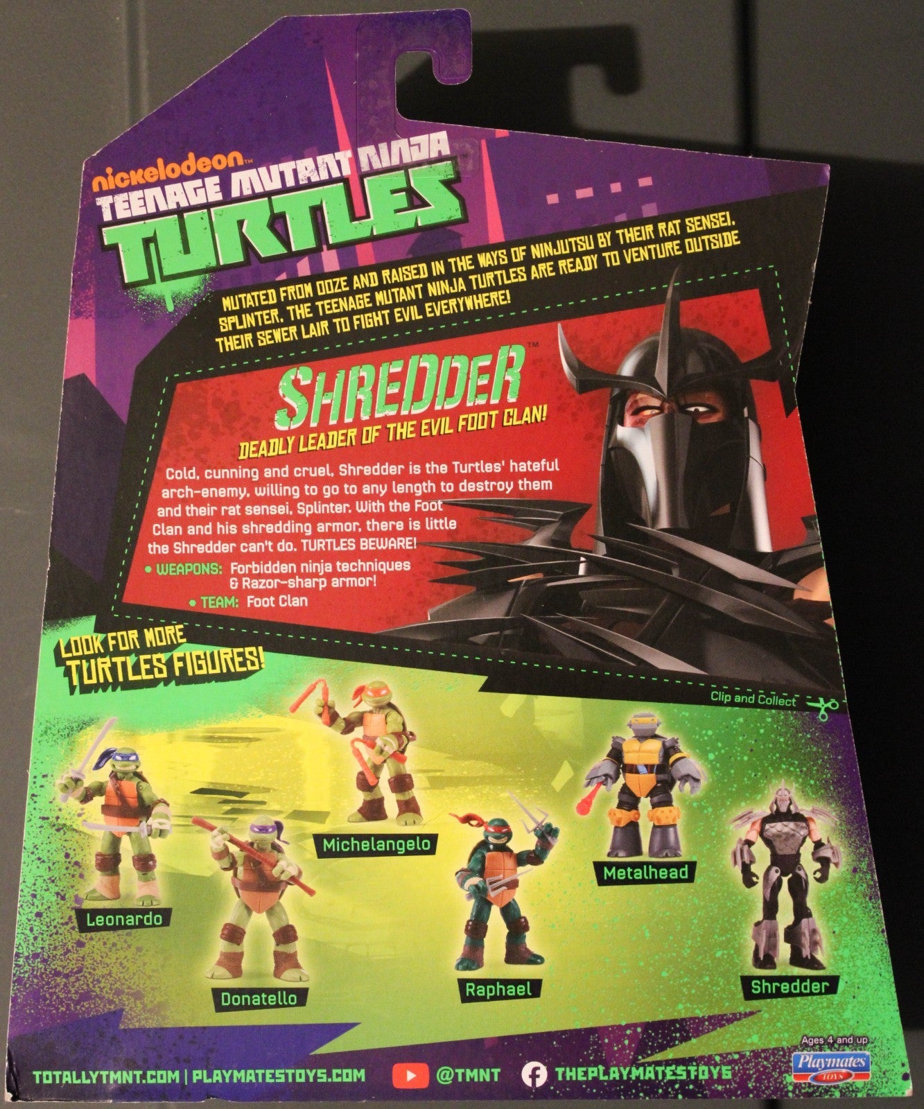 Teenage Mutant Ninja Turtles TMNT 2012 Reissue Shredder 4.5 Inch Figure 2024
