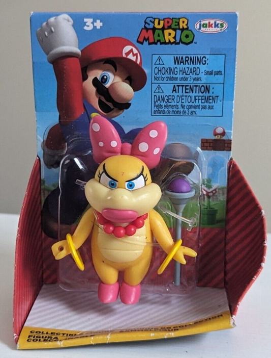 Super Mario 2.5" Series Wendy Koopa Figure Checklane Version (Crushed Packaging)