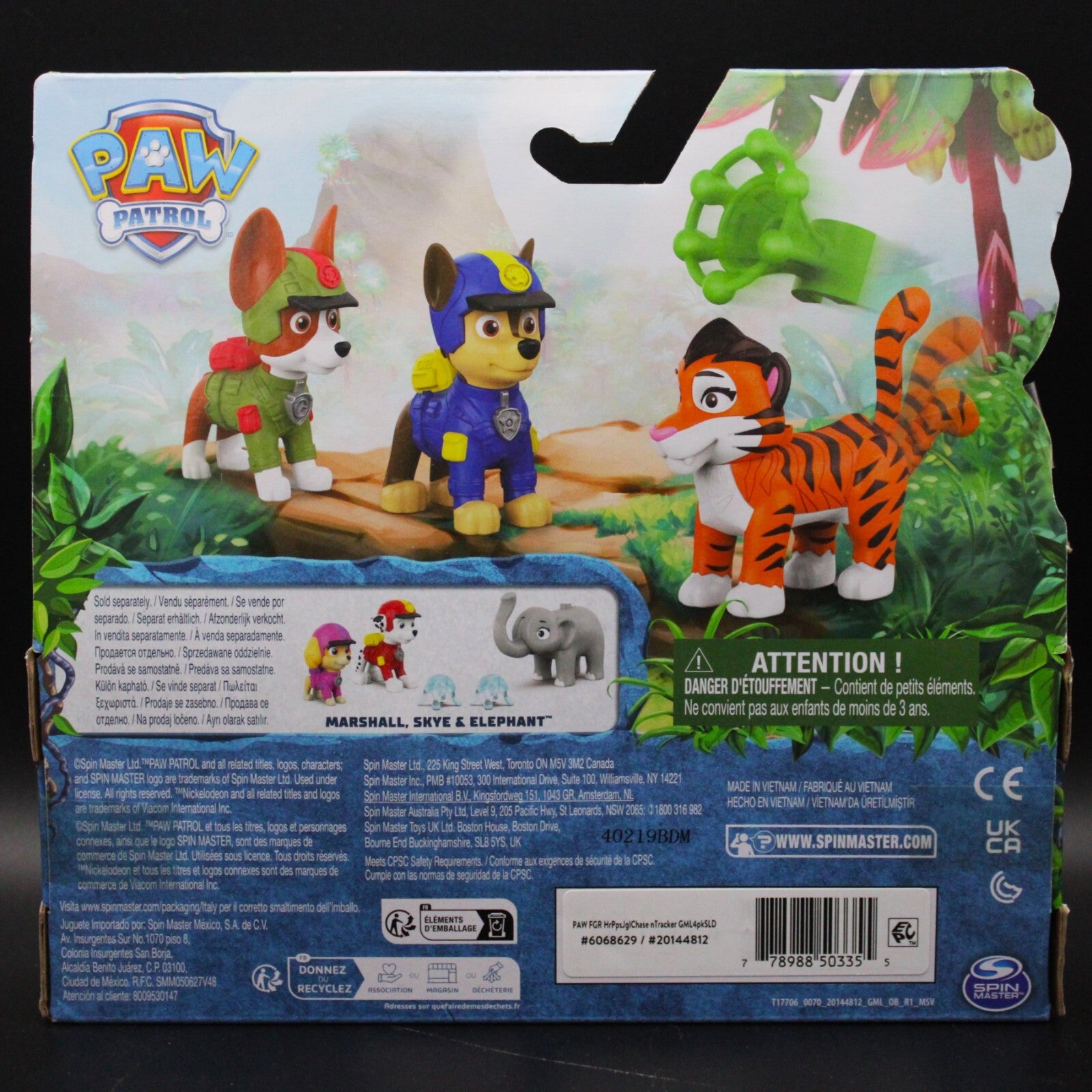Spin Master Paw Patrol Jungle Pups Chase, Tracker, & Tiger Action Figures
