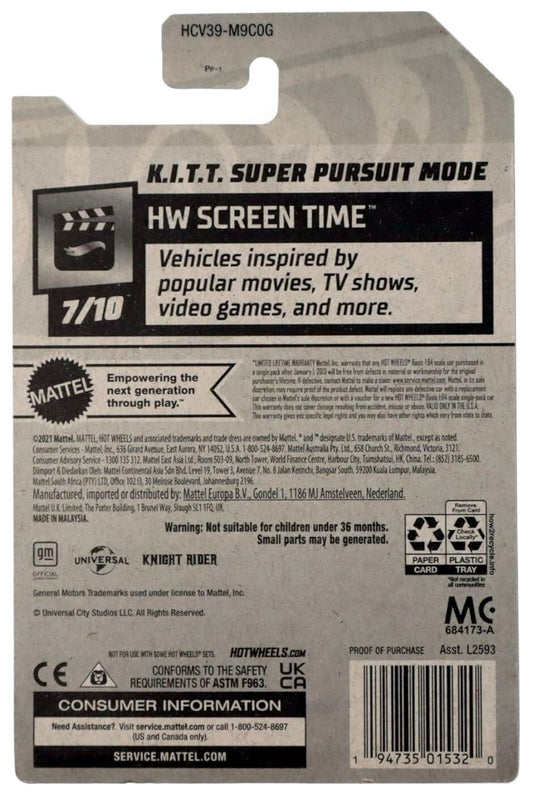 Knight Rider K.I.T.T. Super Pursuit Mode Screen Time 7/10 Hot Wheels 133/250