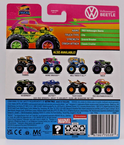 Hot Wheels 2021 Monster Trucks  Neon Shockers 03/07  Volkswagen Beetle 1:64th