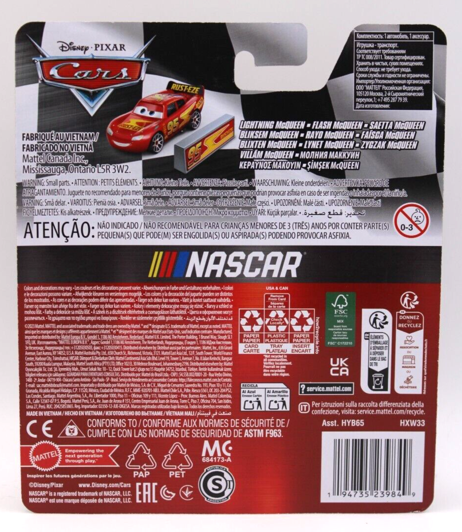 2024 Mattel Disney Pixar Cars Nascar Lightning Mcqueen #95 Rusteze Car