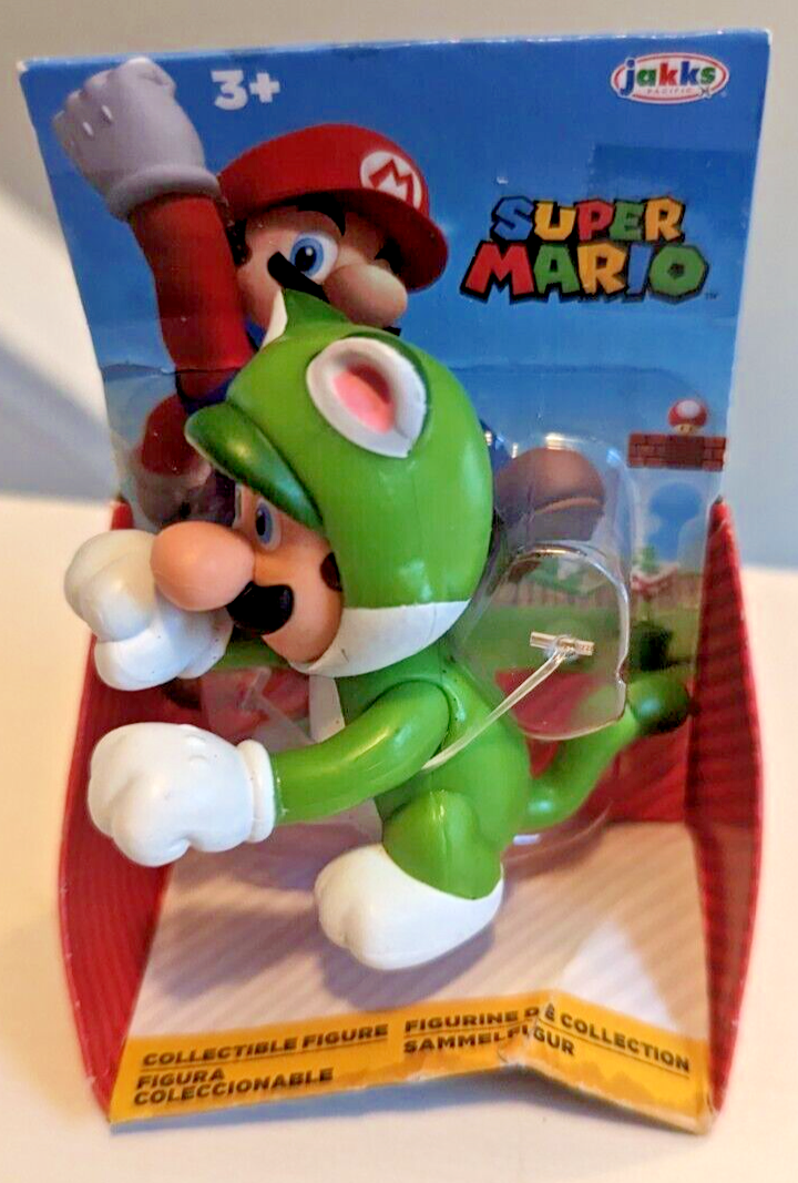 Cat Luigi 2.5" Action Figure Jakks Pacific Super Mario (Some Packaging Issues)