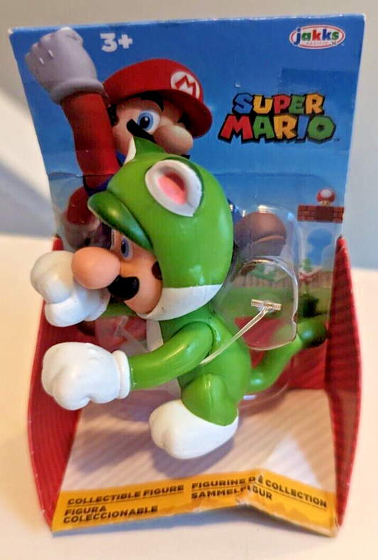 Cat Luigi 2.5" Action Figure Jakks Pacific Super Mario (Some Packaging Issues)