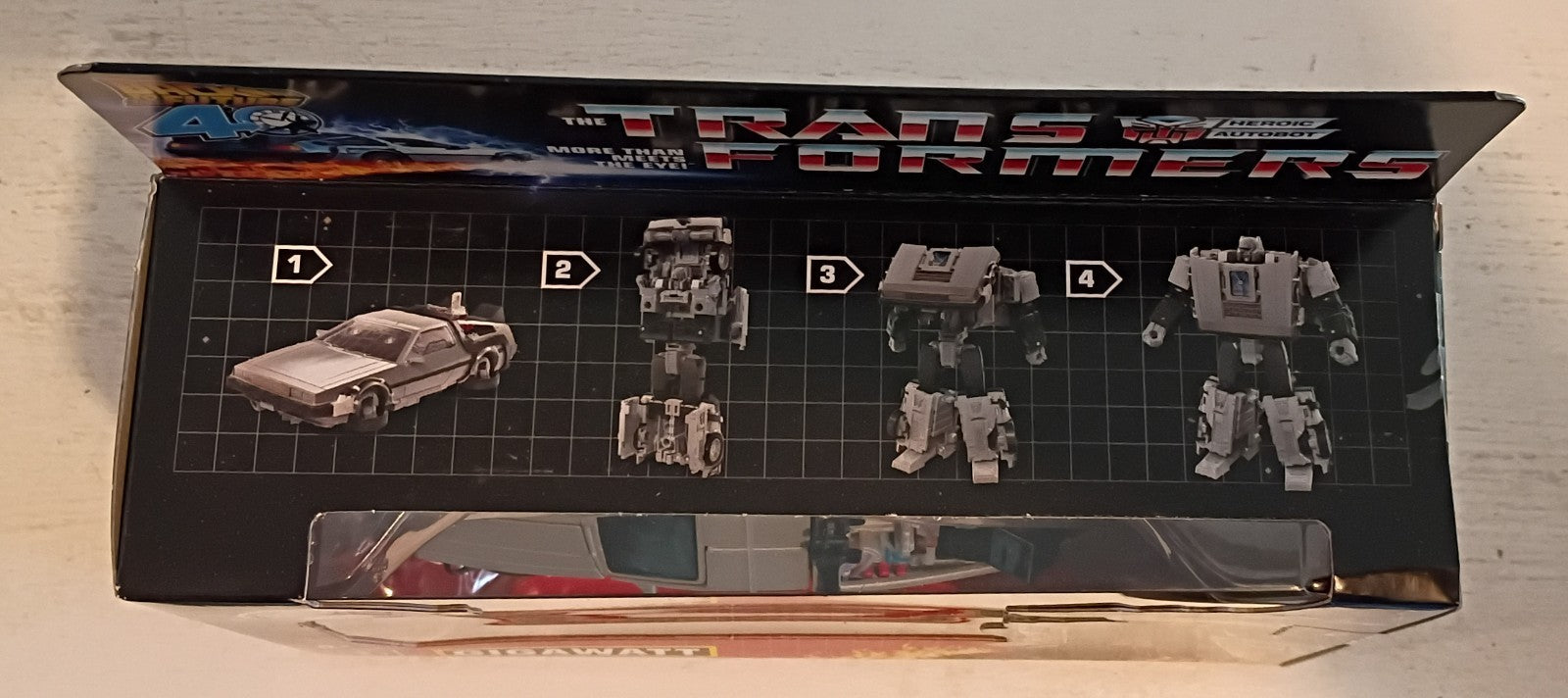 Hasbro Transformers Back to the Future 40th Anniversary Gigawatt Delorean Figure