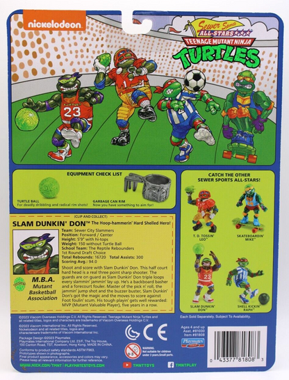 Playmates TMNT Sewer Sports Slam Dunkin' Don 4.5" Action Figure 40th Anniversary