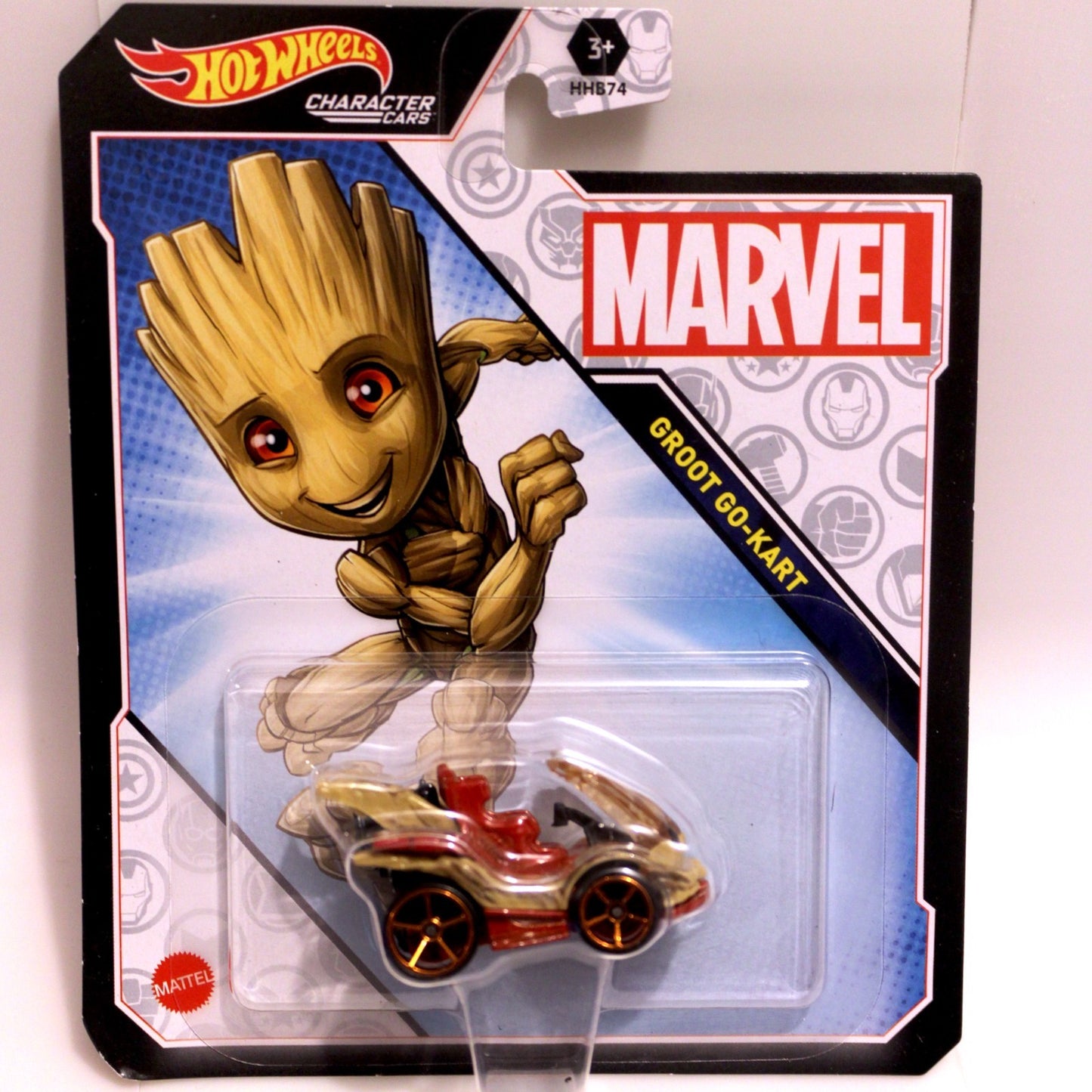 Hot Wheels Marvel Character Cars - Groot Go-Kart & Rocket Raccoon Comic Versions