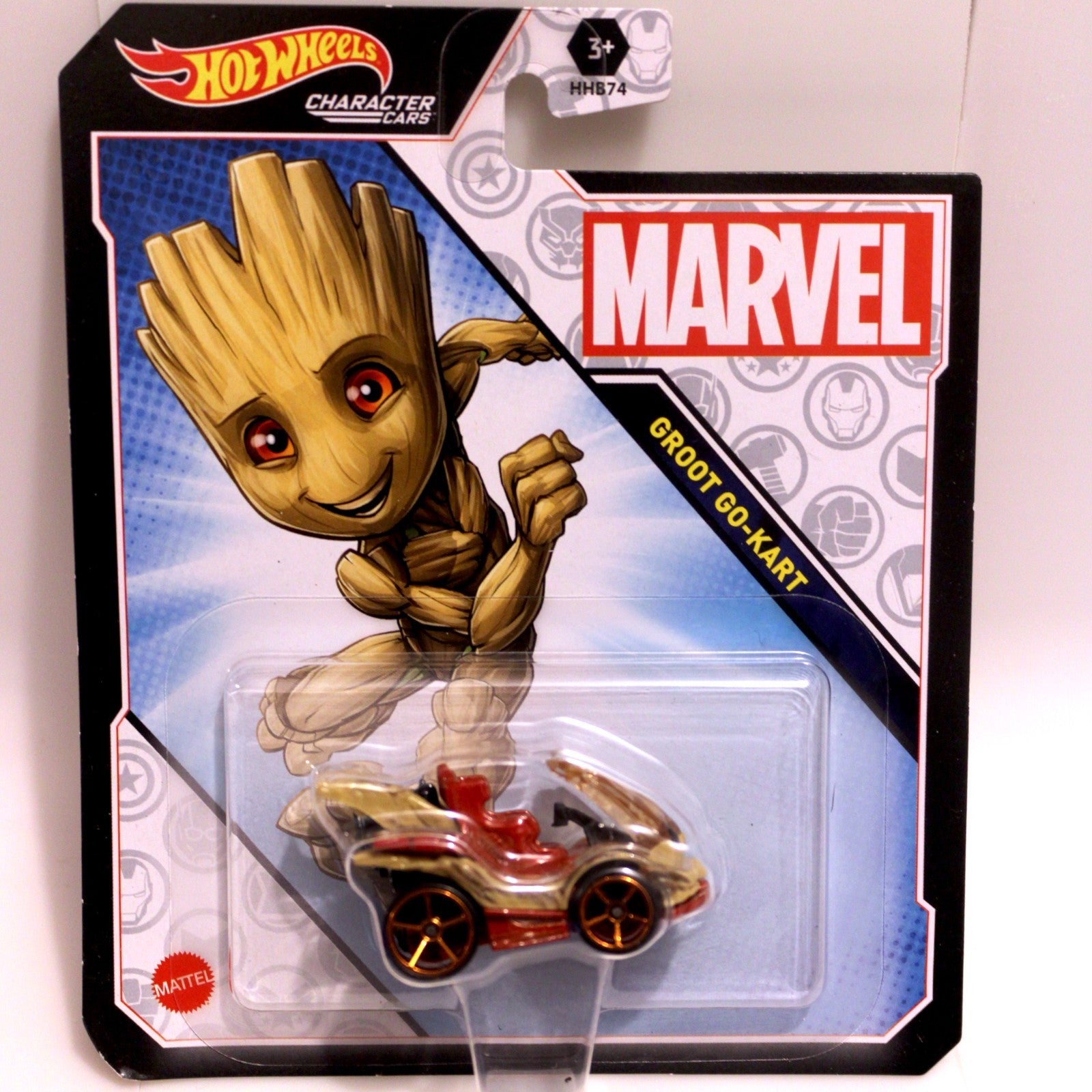 Hot Wheels Marvel Character Cars - Groot Go-Kart & Rocket Raccoon Comic Versions