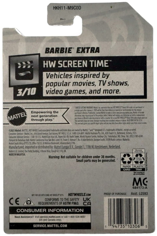 Hot Wheels Barbie Extra 57/250 2023 HW Screen Time 3/10 White