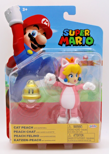 Jakks Super Mario 4 Inch World of Nintendo Series Cat Princess Peach Figure