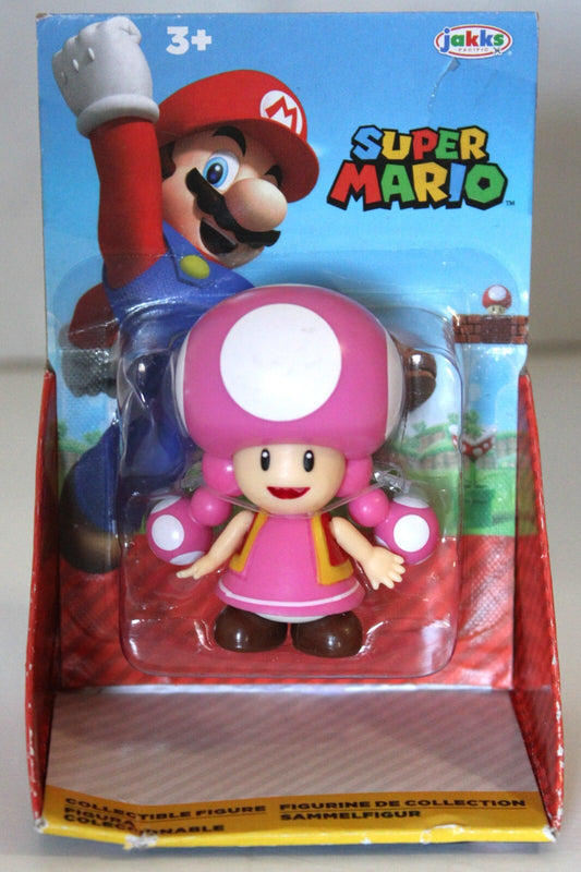 Jakks Pacific Super Mario 2 Inch Toadette  Action Figure (Checklane Packaging)