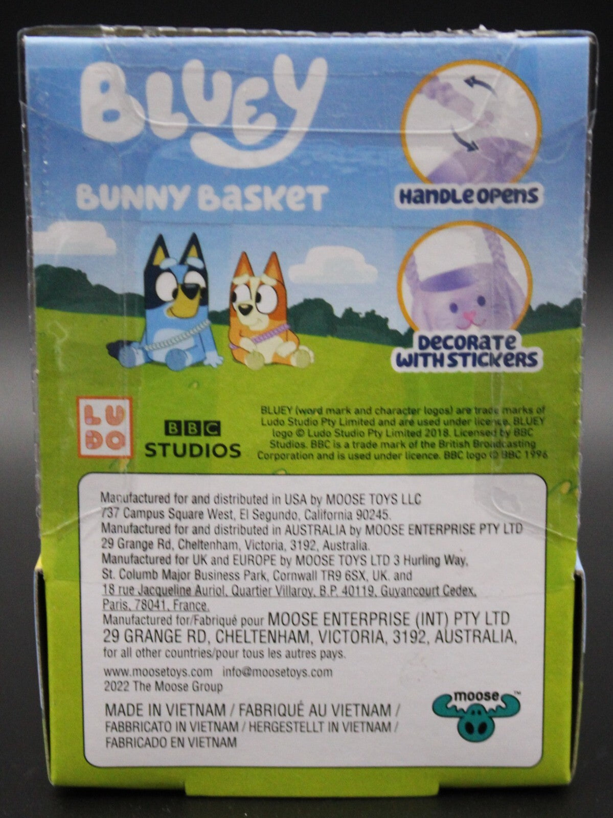 Bluey Bunny Basket Figure With Sticker Sheet Moose Toys (Easter Basket Toy)