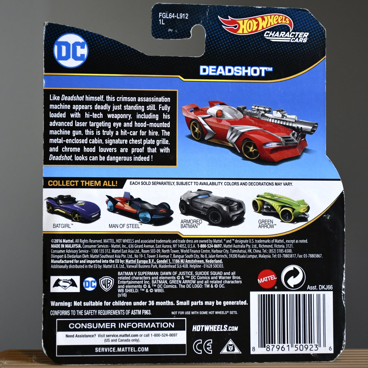 3 Batman Villains Hot Wheels 2016 DC Comics - Mr. Freeze Killer Croc Deadshot