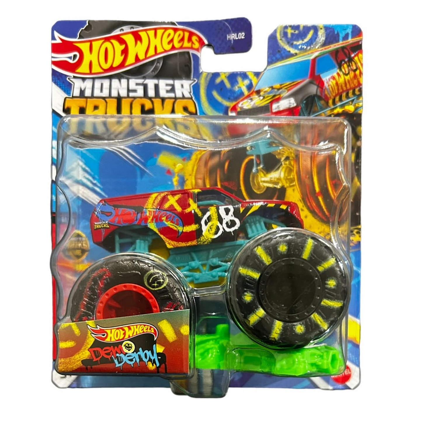 Hot Wheels HW Demo Derby Monster Trucks Live 6/8 Includes Crushed Car 1:64