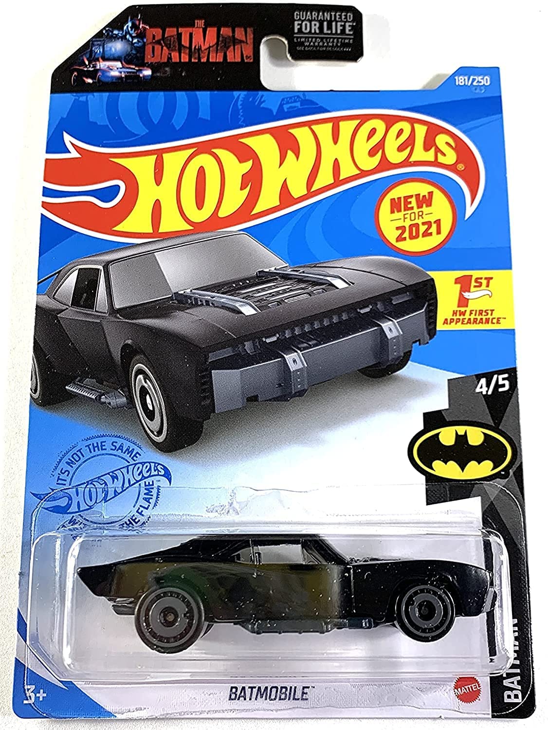 Hot Wheels 2021 - Batmobile - 181/250 [Glossy Black] - Batman 4/5 - 1st Appearance