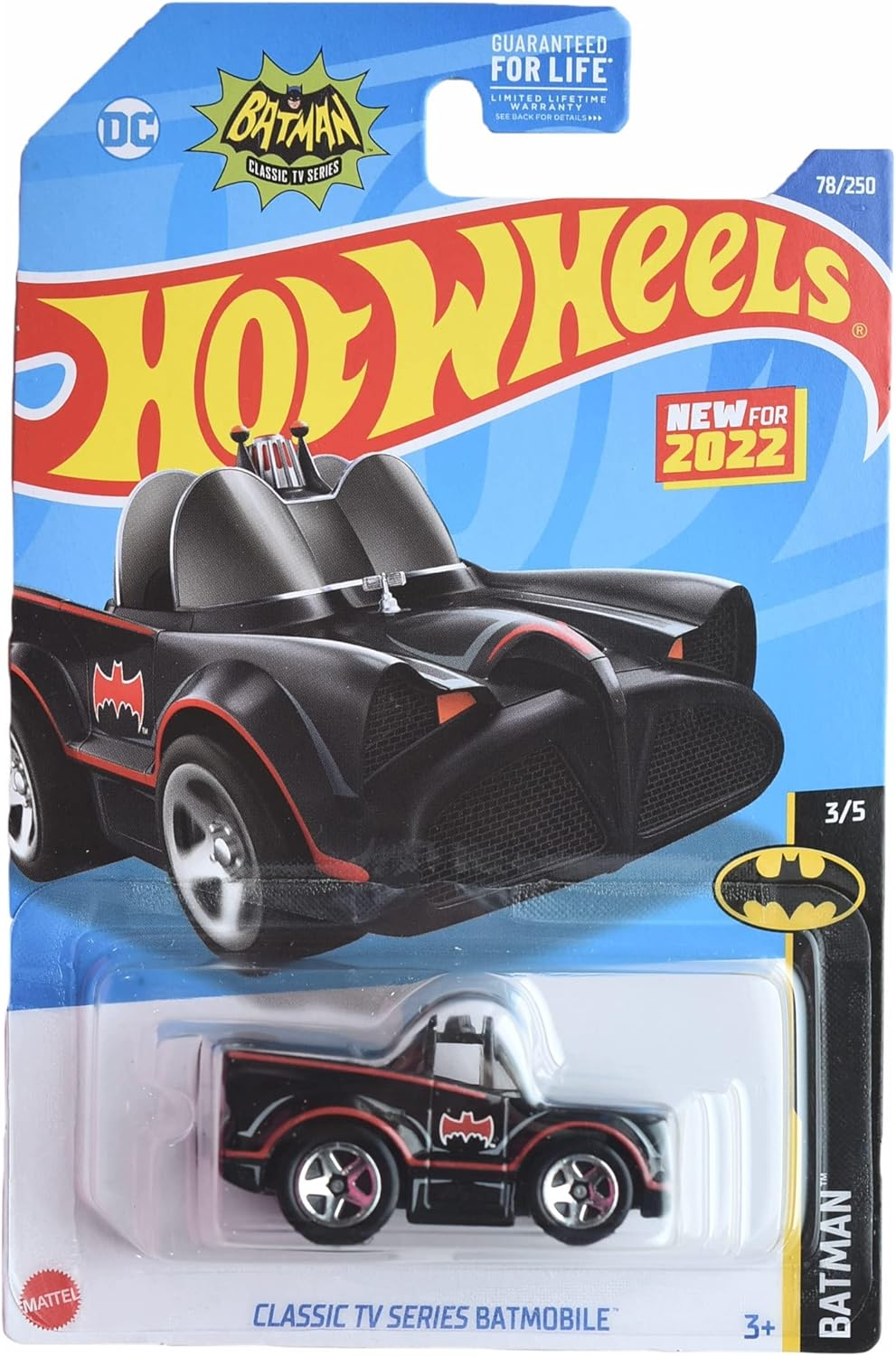 Hot Wheels Classic TV Series Tooned Batmobile Black 78/250 2022 Batman 3/5