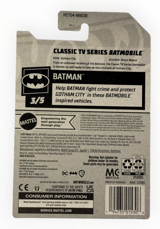 Hot Wheels Classic TV Series Tooned Batmobile Black 78/250 2022 Batman 3/5